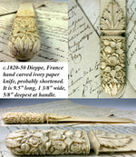 Antique Hand Carved Ivory Paper Knife c.1820-50, Dieppe, France - Letter Opener