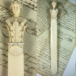 Rare Antique Figural Hand Carved IvoryPaper Knife, Faun or Neo-Renaissance Bust - Dieppe - Letter Opener