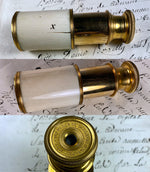 Beautiful Antique French Opera Glass, Telescope, 1-draw Ivory Case, Barrell 4 3/4"