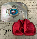 Antique French Kiln-fired Enamel, Silver, Mother of Pearl Coin Purse, Napoleon III (c.1850-70)