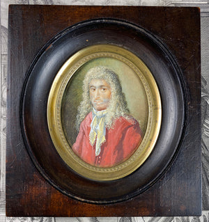 Antique ID'd c.1713 French Portrait Miniature, Louis XIV Era, Artist Signed. Vicomte Charles de Beaufort