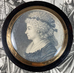 Antique c.1780s French 18k Gold Mat Tortoise Shell Snuff, Portait Miniature Drawing, Marie-Antoinette