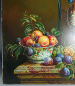 Fine Antique French 24" x 20" Oil Painting on Canvas, Still Life, Nature Morte, Artist Signed