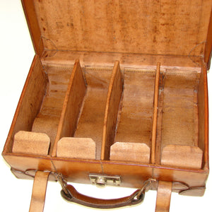 Fab Antique Victorian Era Thick Genuine Leather 13" Ammunition Case, Briefcase