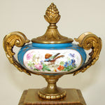 Rare Antique French Napoleon III Era 15.5" Mantel Clock, Gilt Bronze & HP Sevres or Paris Porcelain