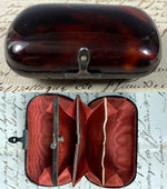 Superb Little Antique Coin Purse, Tortoise Shell, Silk Interior in Excellent Condition, French