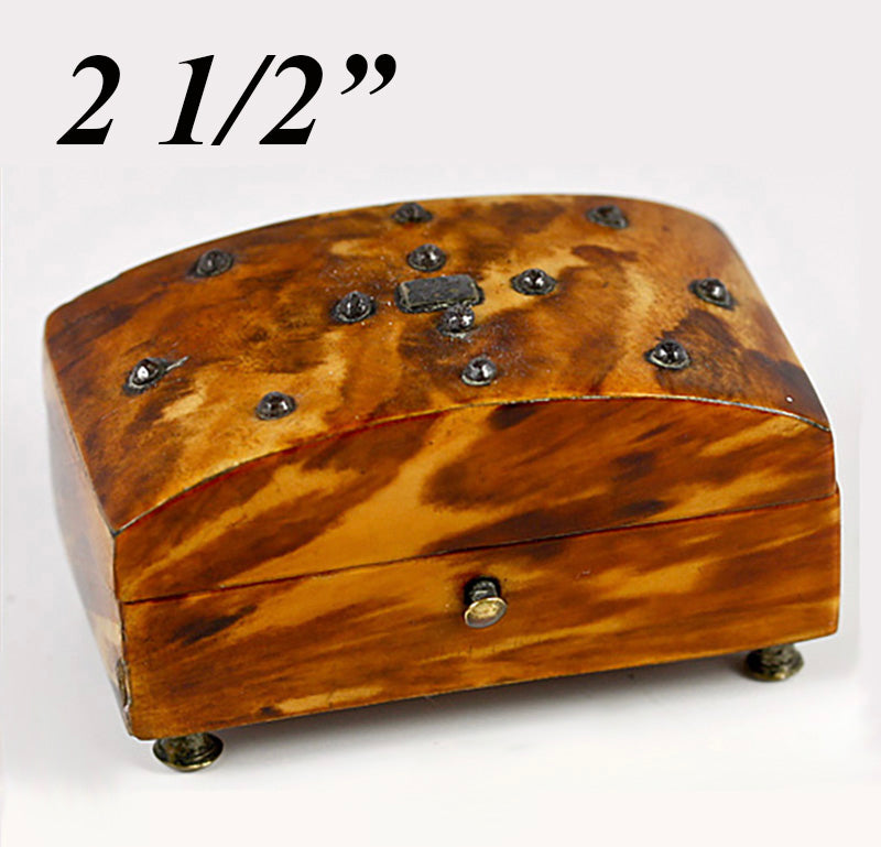 Antique Victorian English Tortoise Shell Needles Box, Caddy - Tortoiseshell