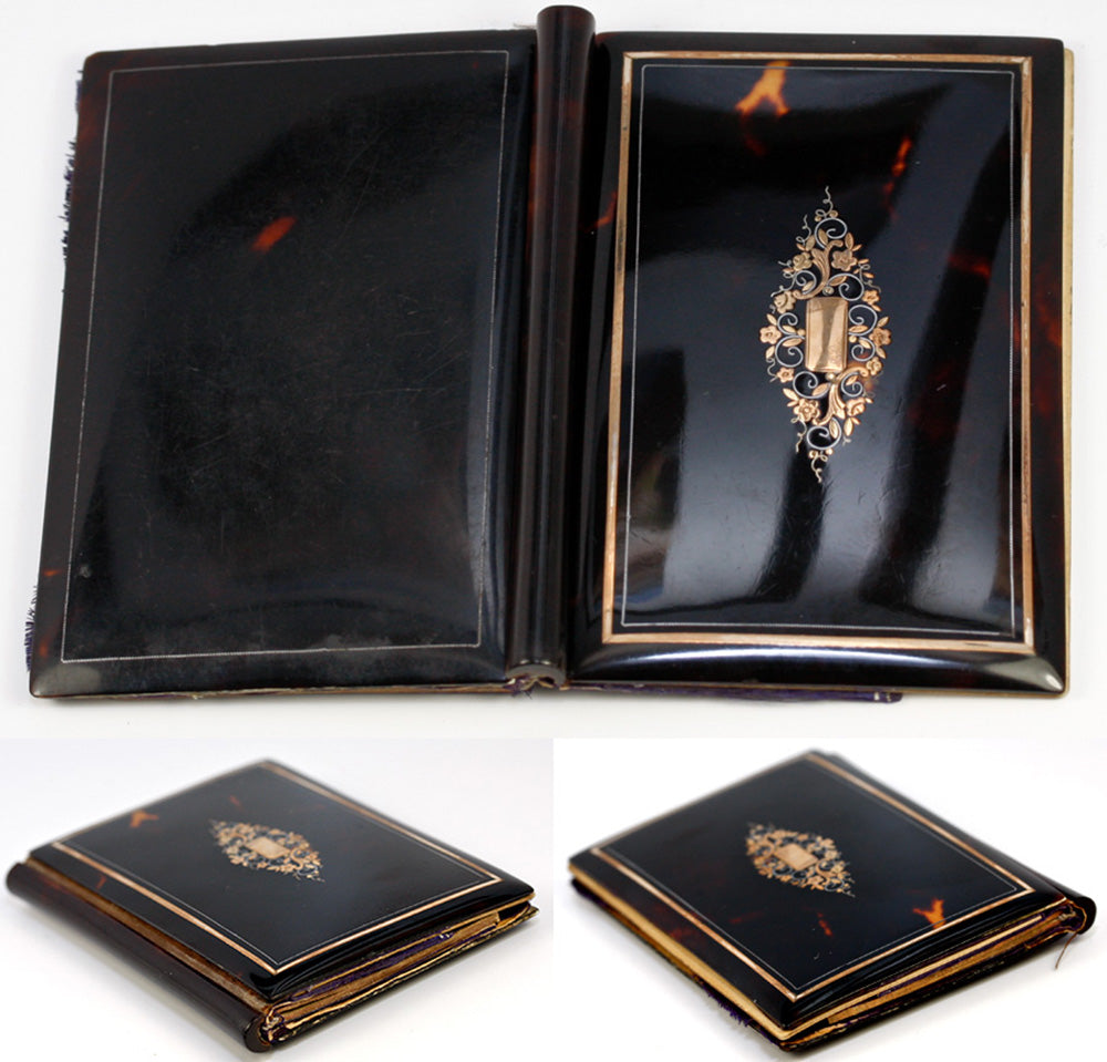 Antique French Aide d' Memoire in Fine Tortoise Shell, c. 1850 - Tortoiseshell