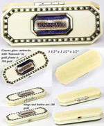 Antique Georgian 18k and Enamel 'Souvenir' Etui, 'Boite a' Mouche', Patch Box or Toothpick Box, Ivory