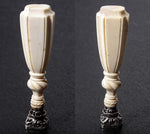 Antique 19th c. Carved Dieppe Ivory, French Sealing Wax Seal, Sceau, Monogram D M F