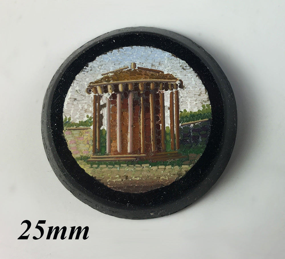 Antique Italian Grand Tour Unmounted Micro Mosaic Plaque, The Forum 22.5mm square