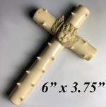 Antique Dieppe, France French Crucifix with Cherub, Putti, Solid Ivory 6" x 3.75"