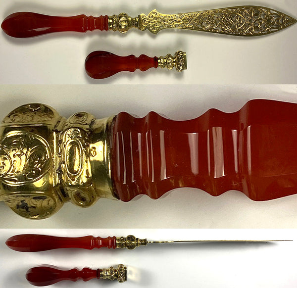 Rare Antique French Wax Seal, Paper Knife or Letter Opener, Vermeil Bl –  Antiques & Uncommon Treasure