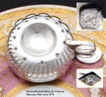 Elegant Antique French Sterling Silver “Tastevin" or Wine Tasting Cup, Shaped Bowl, Finger Ring