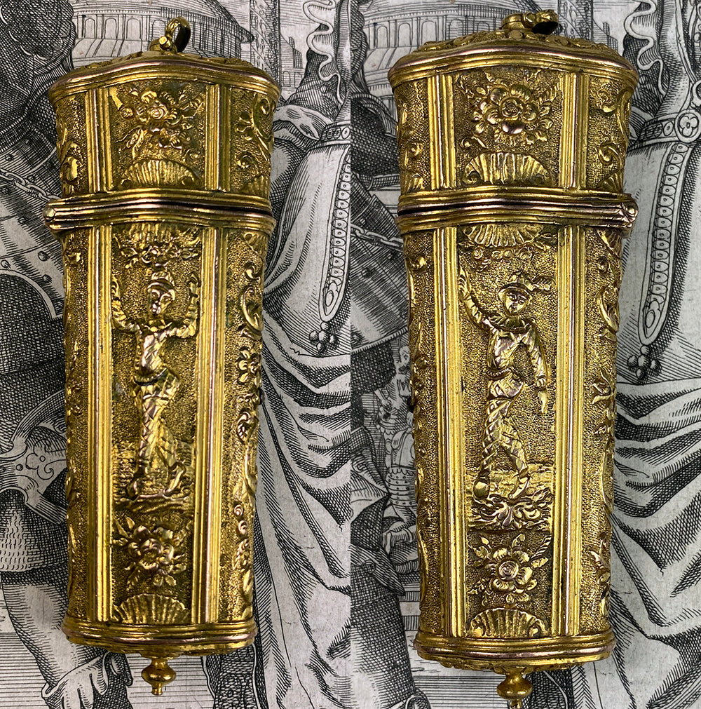Superb 18th c. 12K to 18k Gold Chatelaine Nécessaire, Georgian, King Louis XV to XVI era Etui, Complete