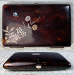 Antique French Aide d' Memoire in Fine Tortoise Shell, c. 1850 - Tortoiseshell, Silver 18k and Amalone Marquetry, Pique