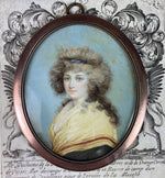 Superb Antique French or Possibly English Portrait Miniature, 18th Century, Georgian Beauty