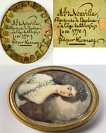 RARE Antique c.1770 Artist-signed Portrait Miniature, a Dancer of the Paris Opera, Mlle. d' Neuville