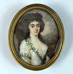 RARE Antique c.1770 Artist-signed Portrait Miniature, a Dancer of the Paris Opera, Mlle. d' Neuville