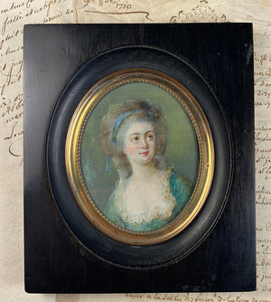 Superb Antique Portrait Miniature of Countesse Sophie Potecka, (1760-1822) after Famous Portrait.