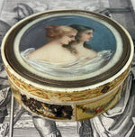 Splendid Antique French Portrait Miniature 3.75" Snuff or Powder Box, Vernis Martin, Ivory