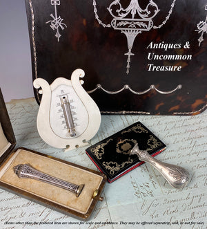 Gorgeous Antique French Sterling Silver Seal in Box, Sceau or Sealing Wax Monogram T G