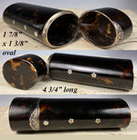 Antique Tortoise Shell and Silver Cigar or Spectacles or Perfume Flask Box, Case, Etui, c.1900-1920