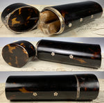 Antique Tortoise Shell and Silver Cigar or Spectacles or Perfume Flask Box, Case, Etui, c.1900-1920