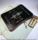 RARE Antique c.1850s French Tortoise Shell and Sterling Silver Folio, Blotter, Stationery Box, 12" x 9"