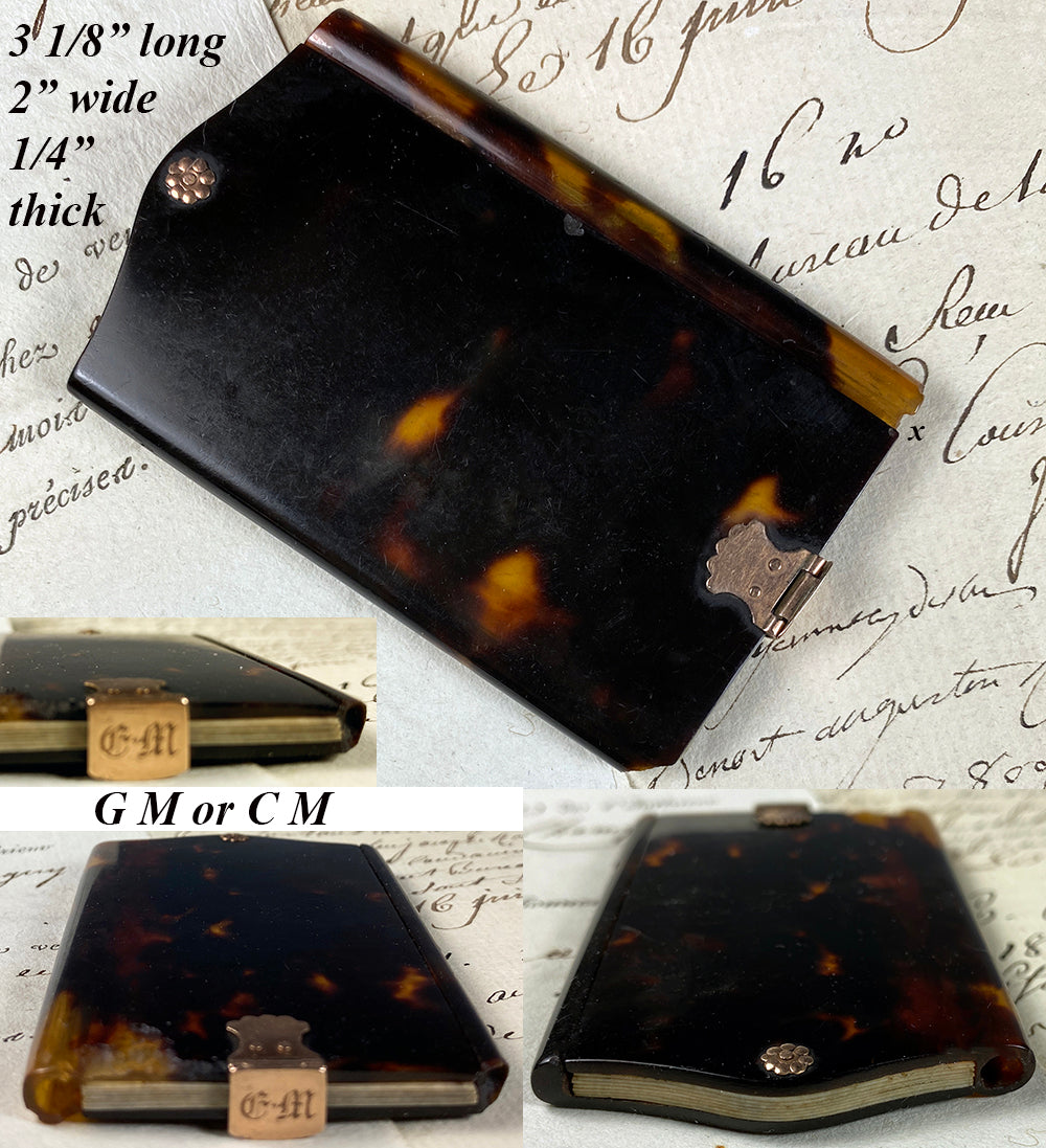 Antique Victorian Era Tortoise Shell Necessaire, Aide Memoire, Diary