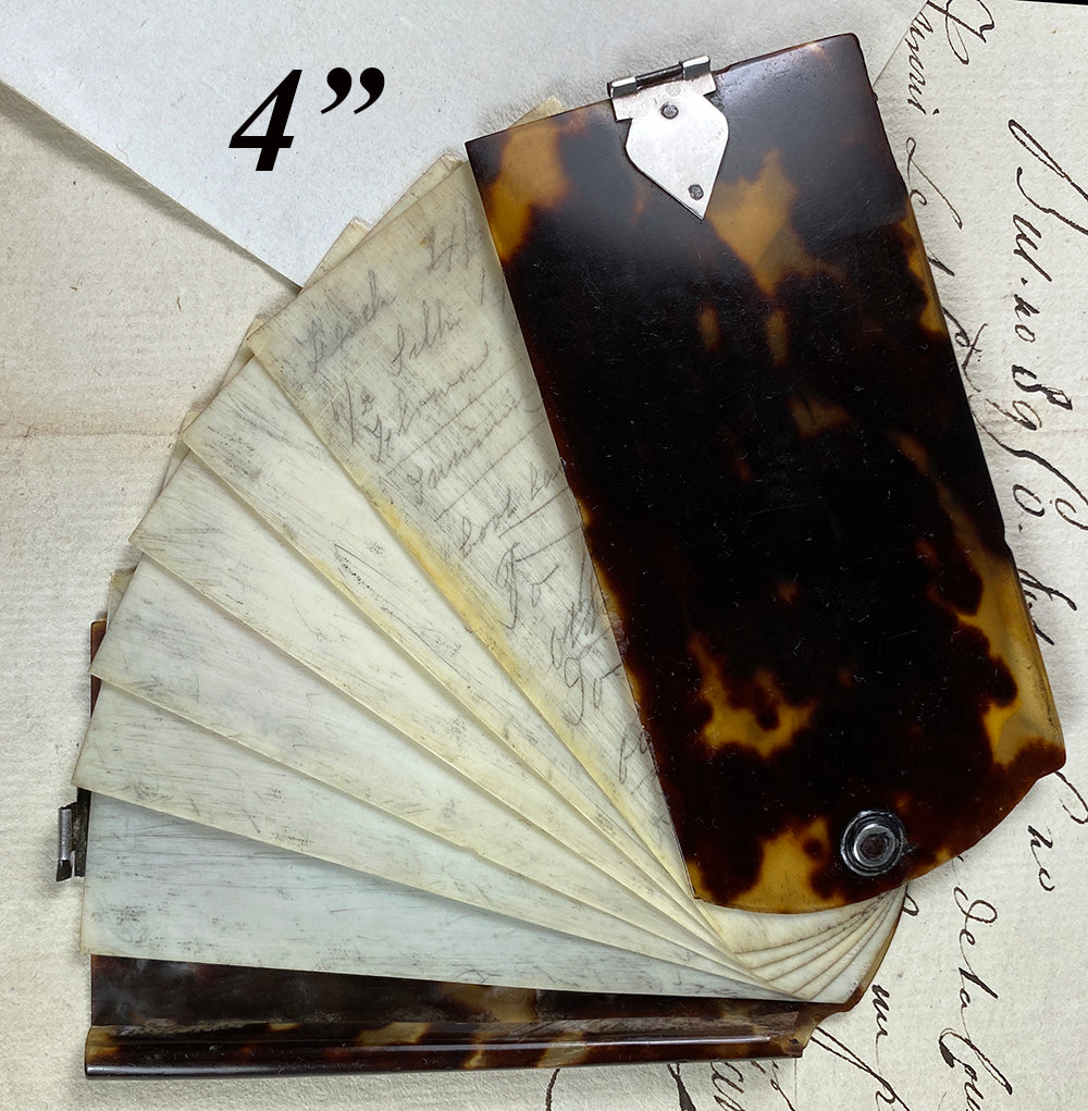 Antique French Tortoise Shell Aide Memoire, Carnet Bal, Necessaire, No ...