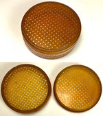 Rare Antique c.1700s French Snuff or Patch Box, 18k Gold Pique Stars Worked Blond Tortoise Shell