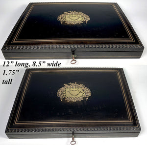 Fine Antique French Napoleon III (1840-70) Gaming or Game Box with Cards and Gambling Chips
