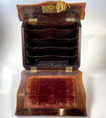 Antique French Napoleon III Era Kingwood Marquetry Writer's Chest,Cabinet, Slope, Inkwells