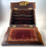 Antique French Napoleon III Era Kingwood Marquetry Writer's Chest,Cabinet, Slope, Inkwells