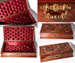 Antique Hand Carved Neo Renaissance c.1700s Chimera Panel Made into c.1800s 19.25" Long Box, Jewelry Casket