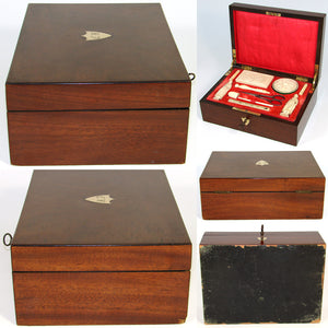 RAREST French c.1750-1840 Dieppe Carved Sewing Box, Figural Needle Cases, Neccesaire, Thimble, Etc., Complete!