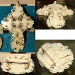 Antique Hand Carved Ivory Dieppe, France Brooch, Pendant Masterpiece in Original Ivory Box