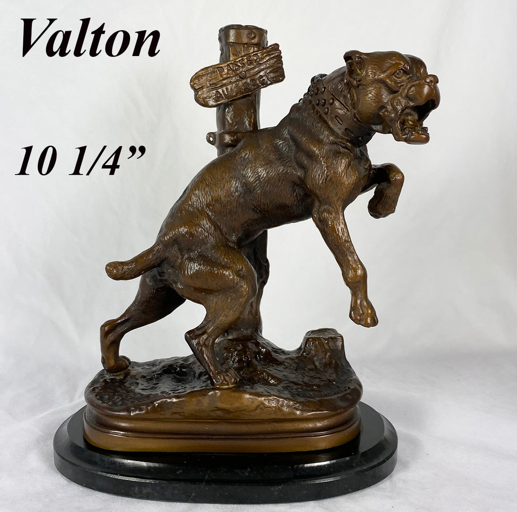Antique French Animalier Bronze Dog Sculpture, Charles Valton (French 1851 - 1918) Mastiff