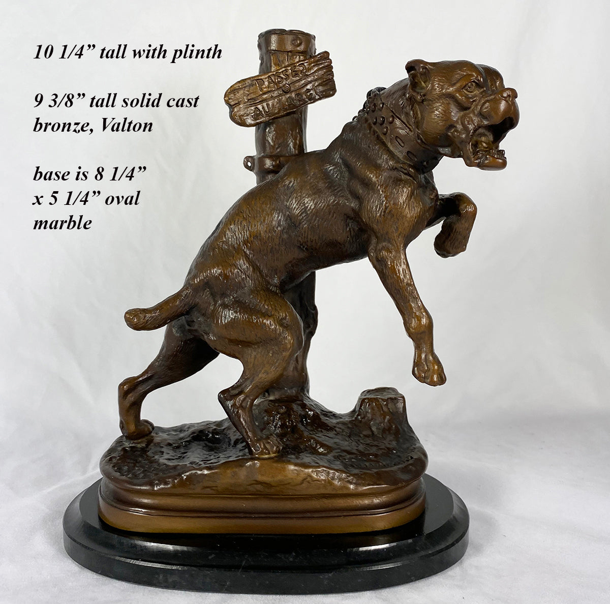 Antique French Animalier Bronze Dog Sculpture, Charles Valton (French 1851 - 1918) Mastiff