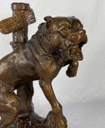 Antique French Animalier Bronze Dog Sculpture, Charles Valton (French 1851 - 1918) Mastiff