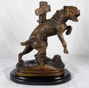 Antique French Animalier Bronze Dog Sculpture, Charles Valton (French 1851 - 1918) Mastiff