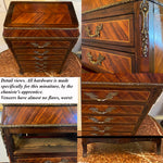 Antique French Apprentice Miniature 22" Tall Chest of Drawers, Kingwood Semanier for Doll
