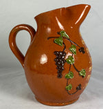 Antique French Savoie Pottery  "Pichet Parlant" Talking Pitcher, Cafe or Wine in Galzed Pottery
