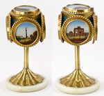 Antique French Souvenir of Paris Grand Tour, 5 Views, Inkwell or Candle Holder, Box, c.1820-30s
