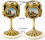 Antique French Souvenir of Paris Grand Tour, 5 Views, Inkwell or Candle Holder, Box, c.1820-30s