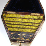 Superb Antique Victorian English Boulle Stationery Casket or Desk Box, Unique Canted Shape