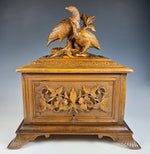 Antique HC Swiss Black Forest Cigar Chest, Cabinet, Fruits of the Hunt Theme