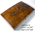 Antique French Playing Cards Box, Cut Steel Pique on Burled Wood, c.1810-30