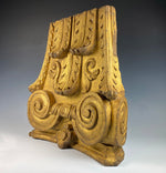 Antique Gilded Architectural Salvage Column Top, Crest, Composit Carved Wood, c.1700s